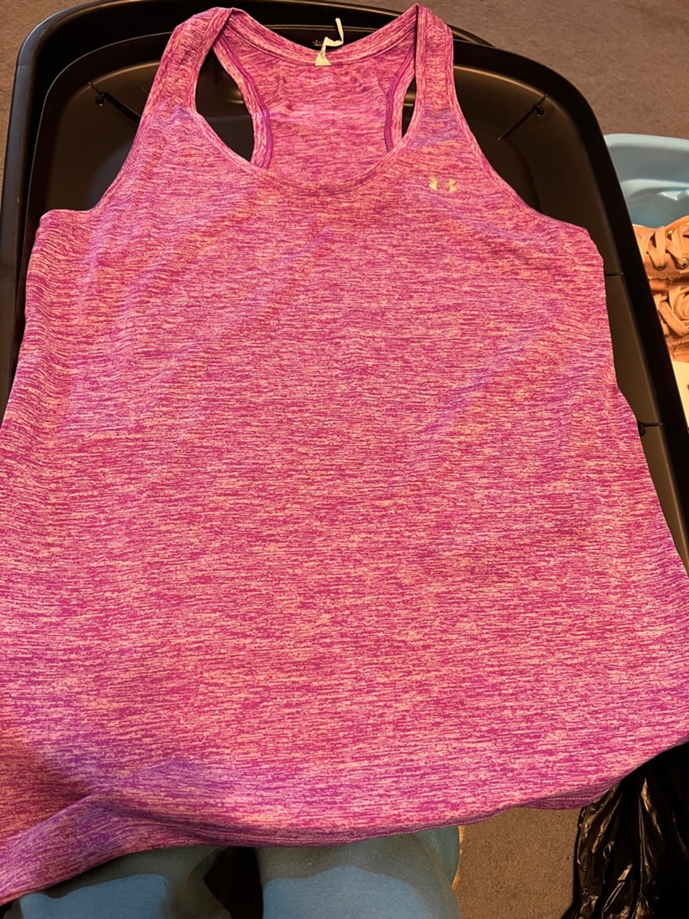 Under Armour Purple Heather & Black Heather Racerback Tank Tops
